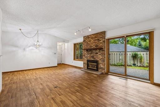 Large Great Room, Dining area, patio door to private patio and open Kitchen to Great Room