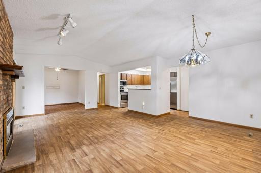 Main floor vaulted ceiling adds so much to this one level home!