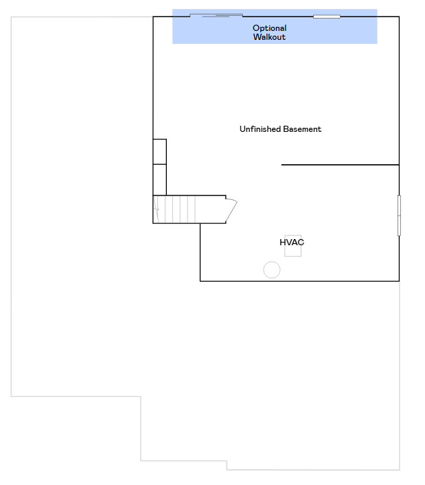 Lower level floor plan.