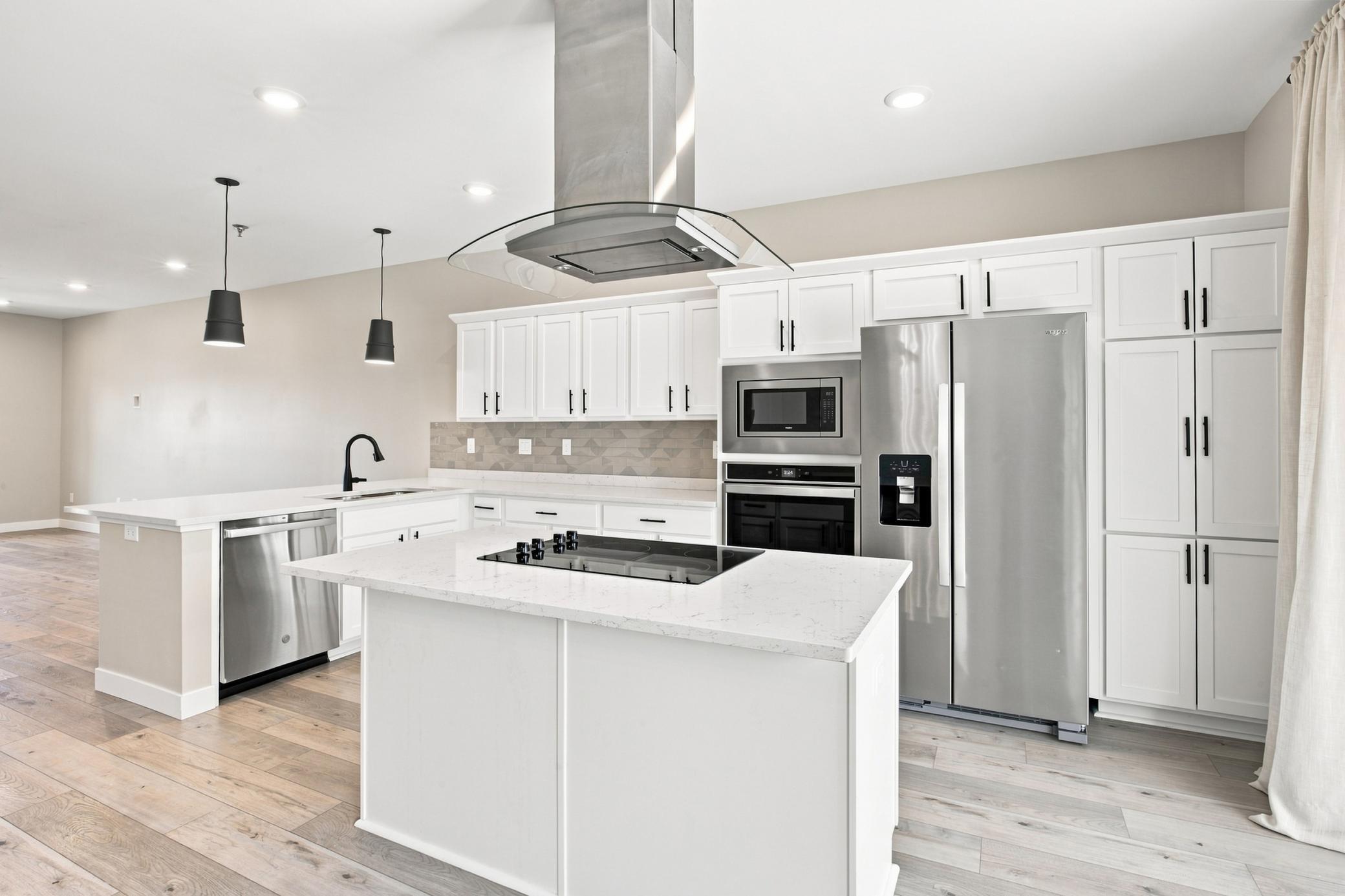 cooktop, vent and wall oven