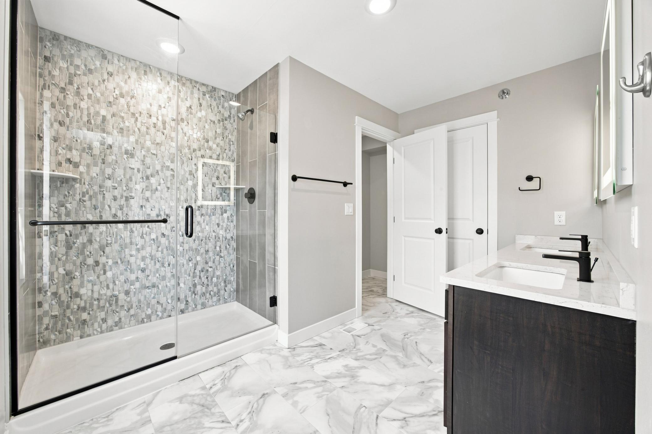 Primary bathroom double sinks