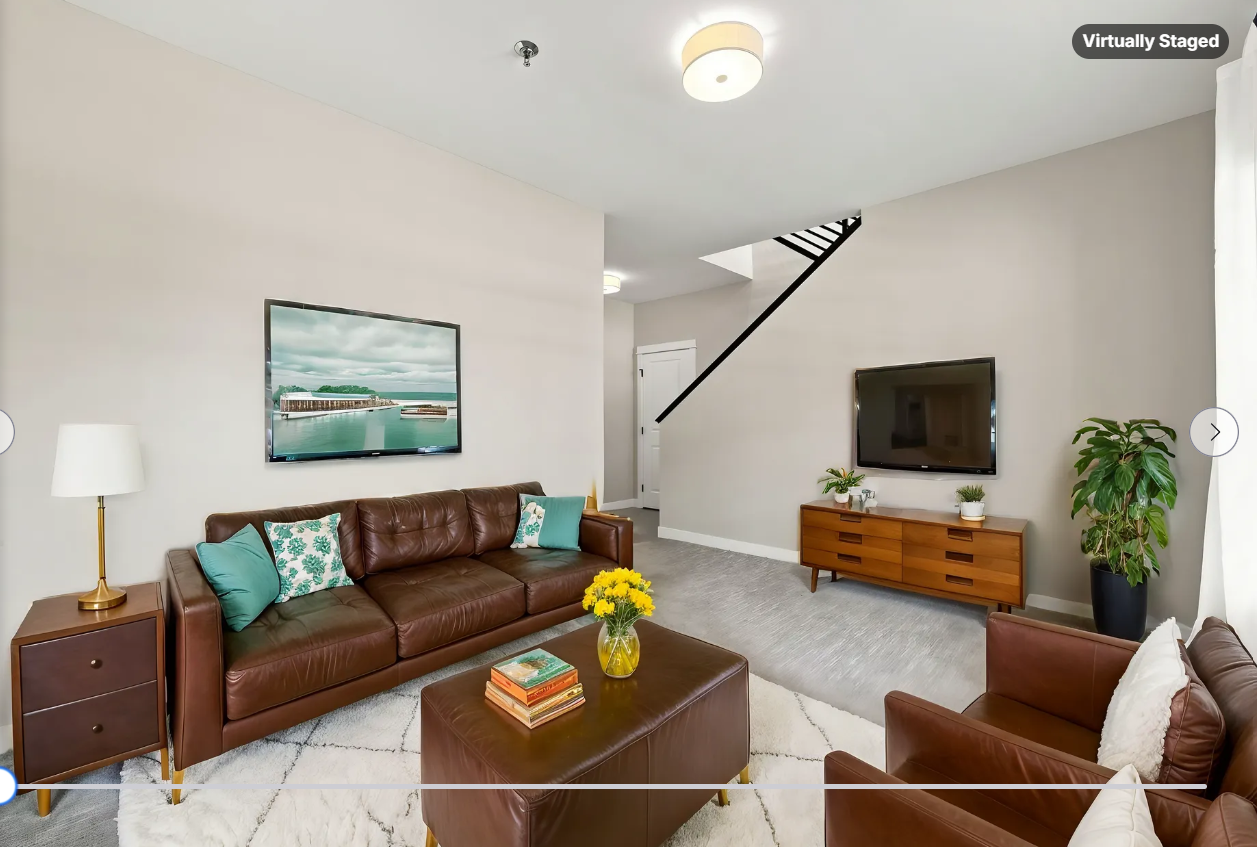 virtually staged LL family room
