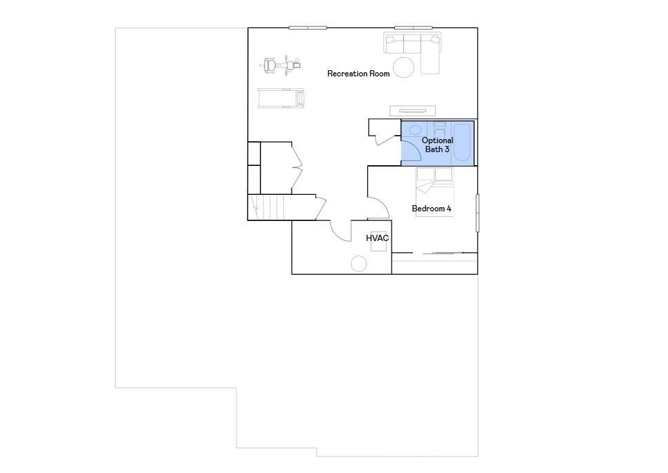 Courtland II lower level floorplan