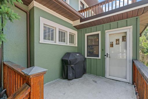 Convenient grilling deck out the back door.