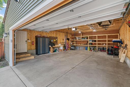 Shelving for storage, 100 amp service....