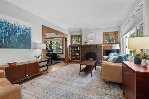 New fireplace insert for an easy gas fireplace to add ambience to a classic room with beautiful woodwork