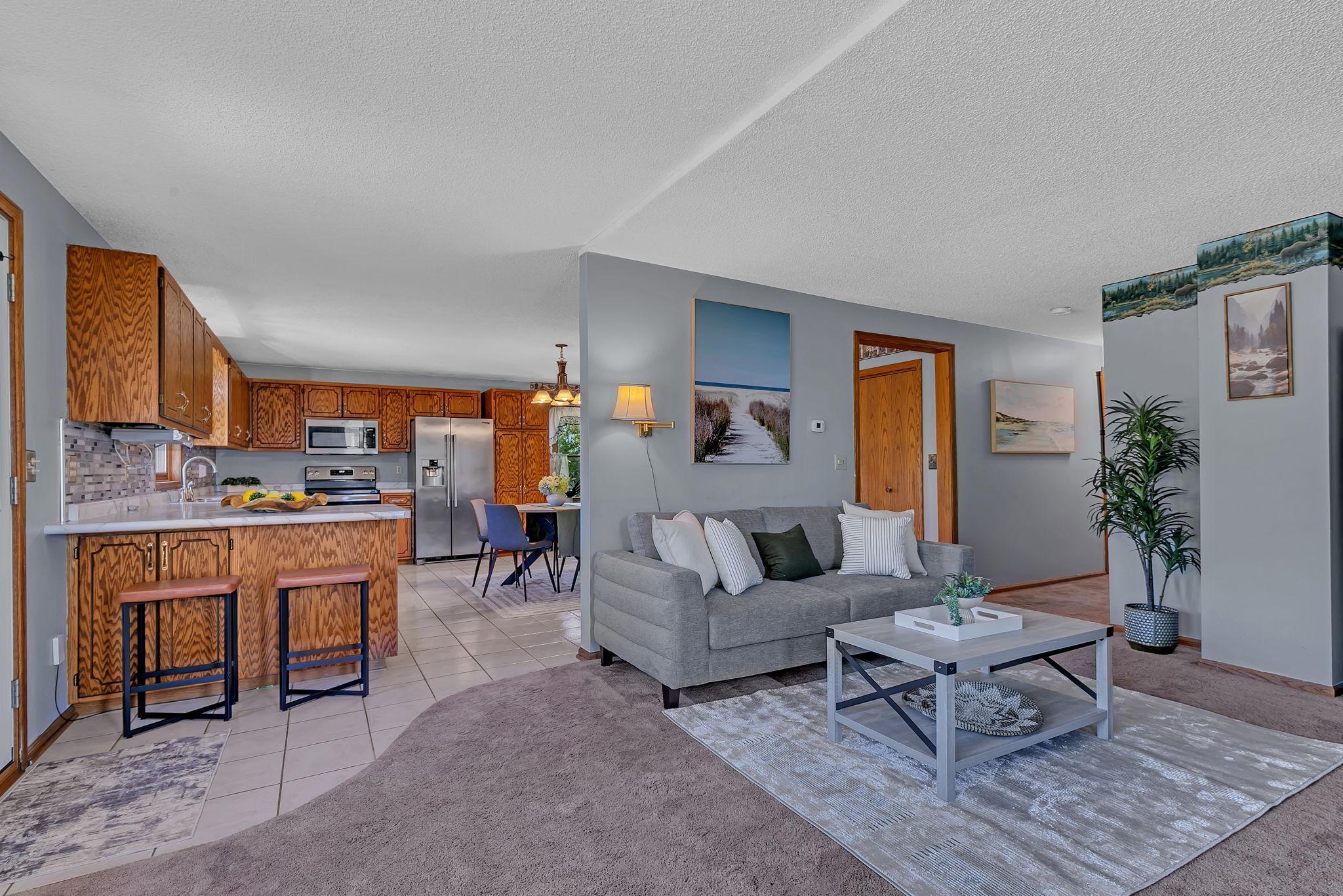Flows Well from Kitchen to Living Space