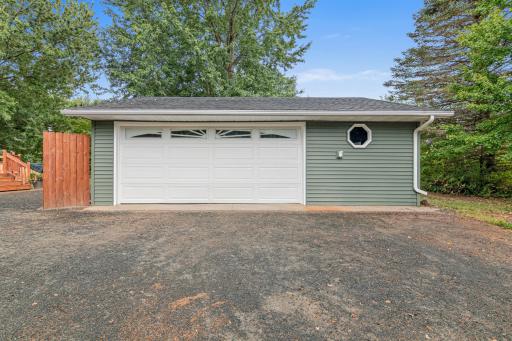 A detached 2-car garage keeps vehicles and everyday gear covered.
