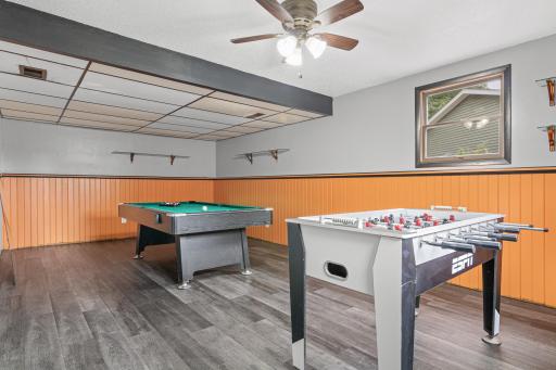 A spacious lower-level flex room leaves plenty of possibilities for work, play, fitness, or hobbies.