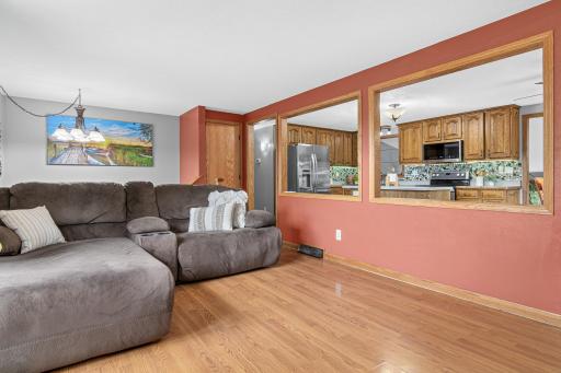 Sightlines between rooms keep conversation flowing.