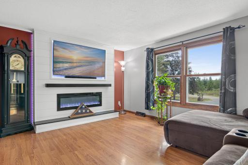 The media wall and fireplace make this the place to unwind.