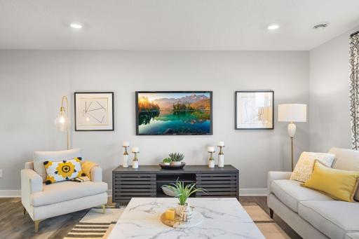 Cozy up for movie night or entertain in style. Photo is of model home. Colors and options may vary. Ask Sales Agent for details.