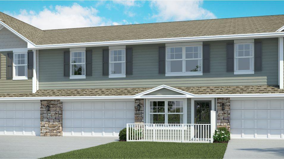 (Exterior rendering, actual home's finishes will vary.)