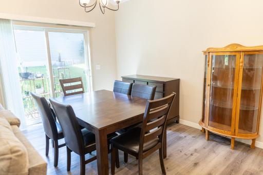 Lots of light into the dining space.