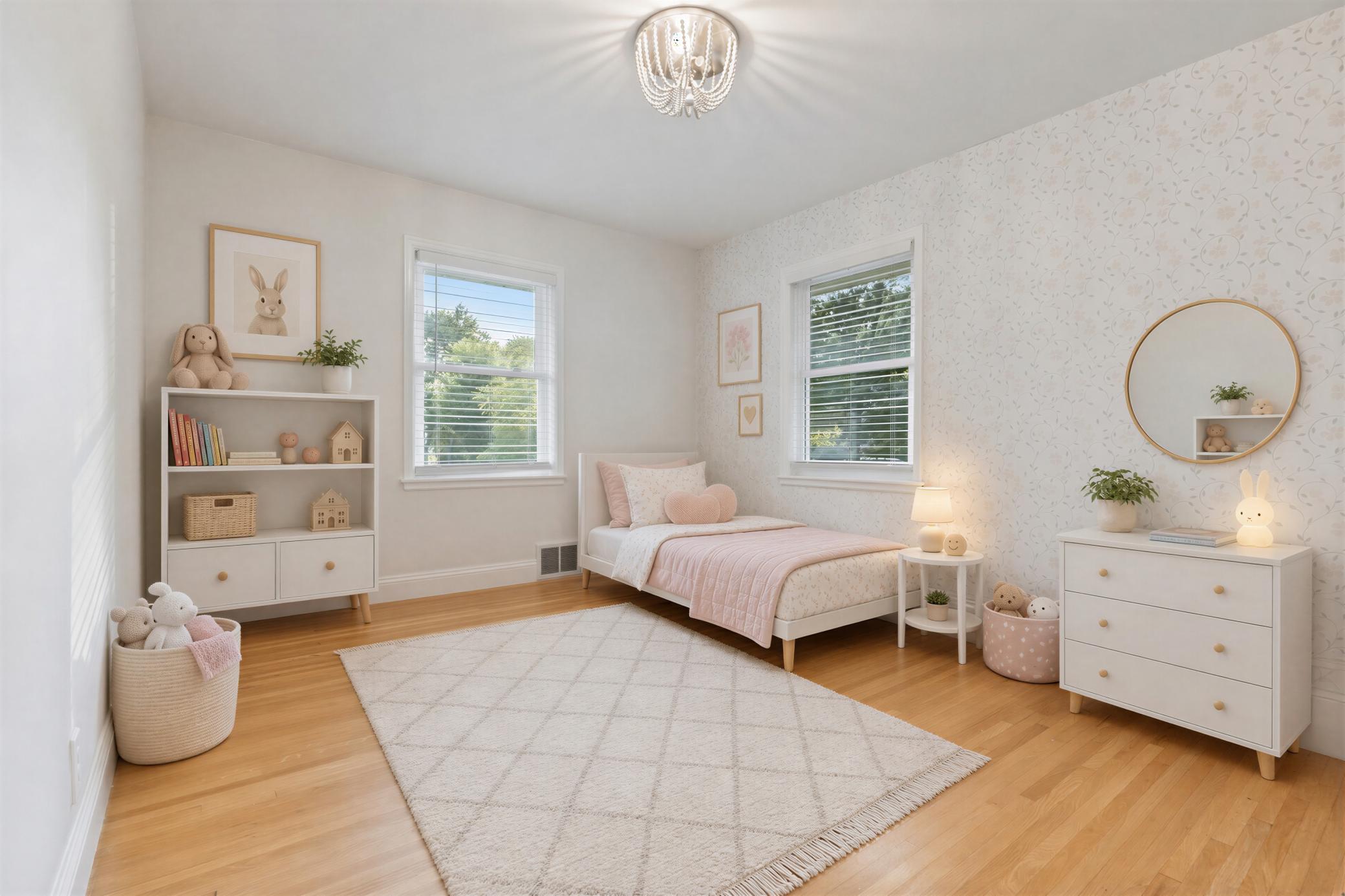 Virtually staged second bedroom