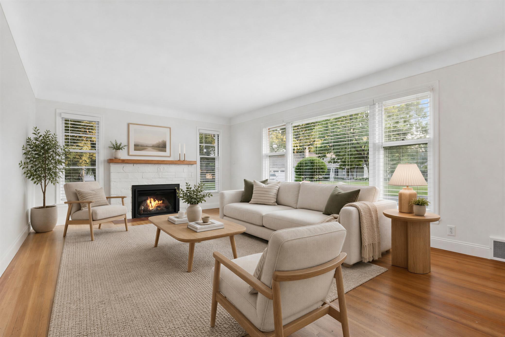 Living room - virtually staged