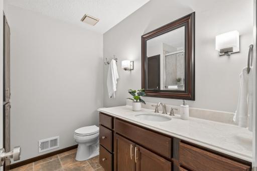 Full upper-level bath with generous vanity space