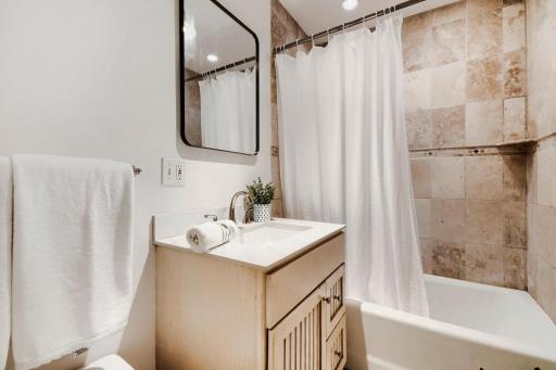 Bathroom Features Kohler Fixtures/Tub And A New Vanity Top With Backsplash