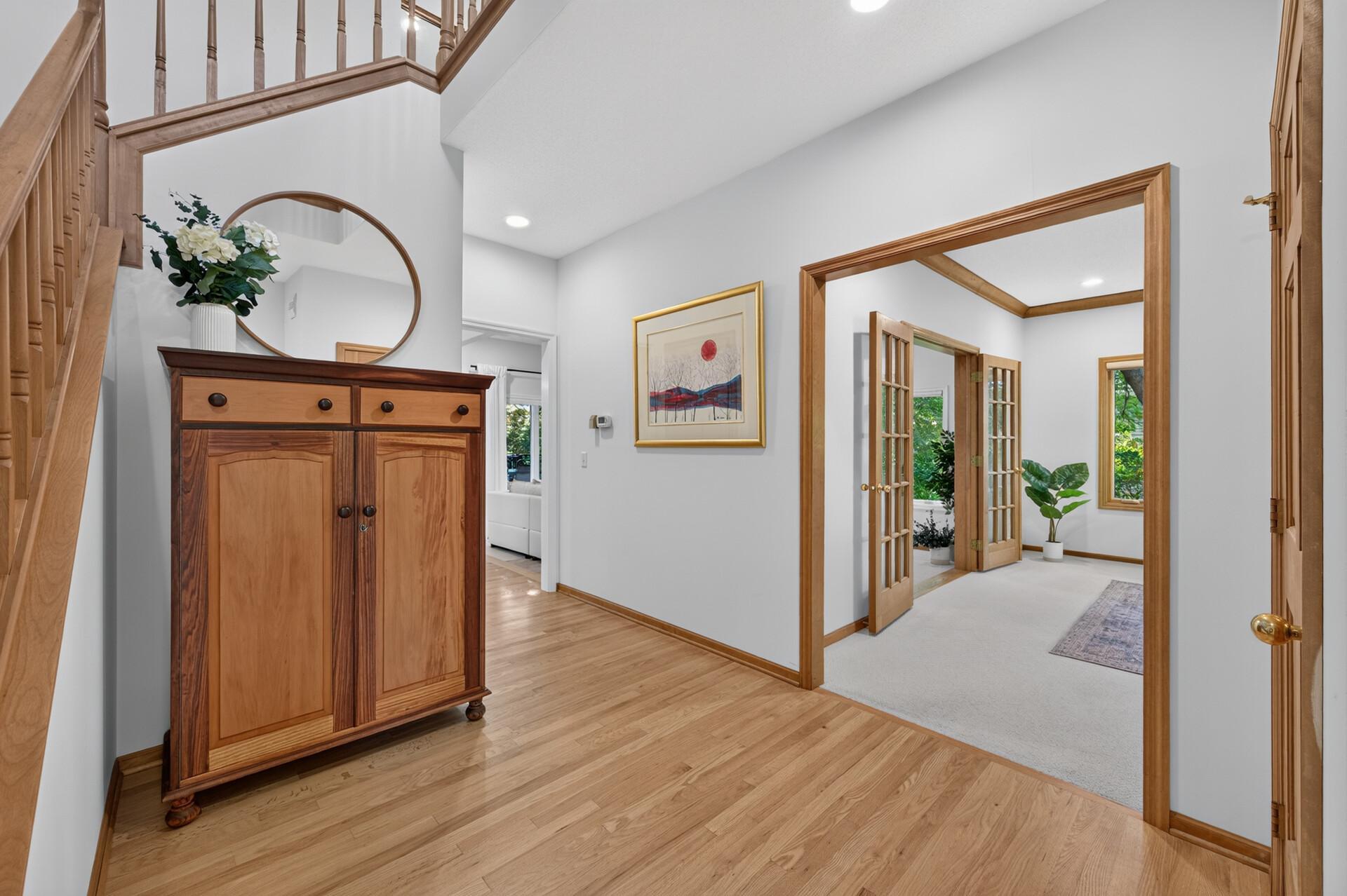 The foyer opens directly into the living room.