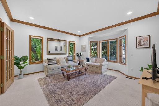 Beautiful windows allow for a bright and inviting space with views of nature.
