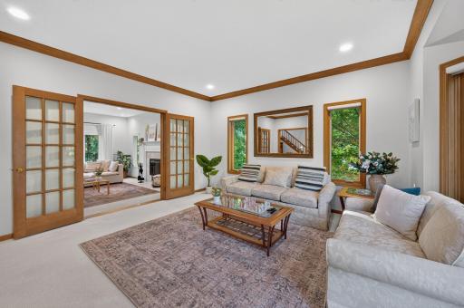 The living room opens directly to the newly updated family room.