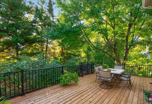 Perfectly positioned to be private, surrounded by trees and shaded from the hot sun in the afternoon.