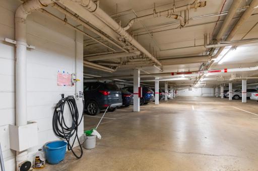 Underground heated parking with car wash amenities - no salt on your car.jpg