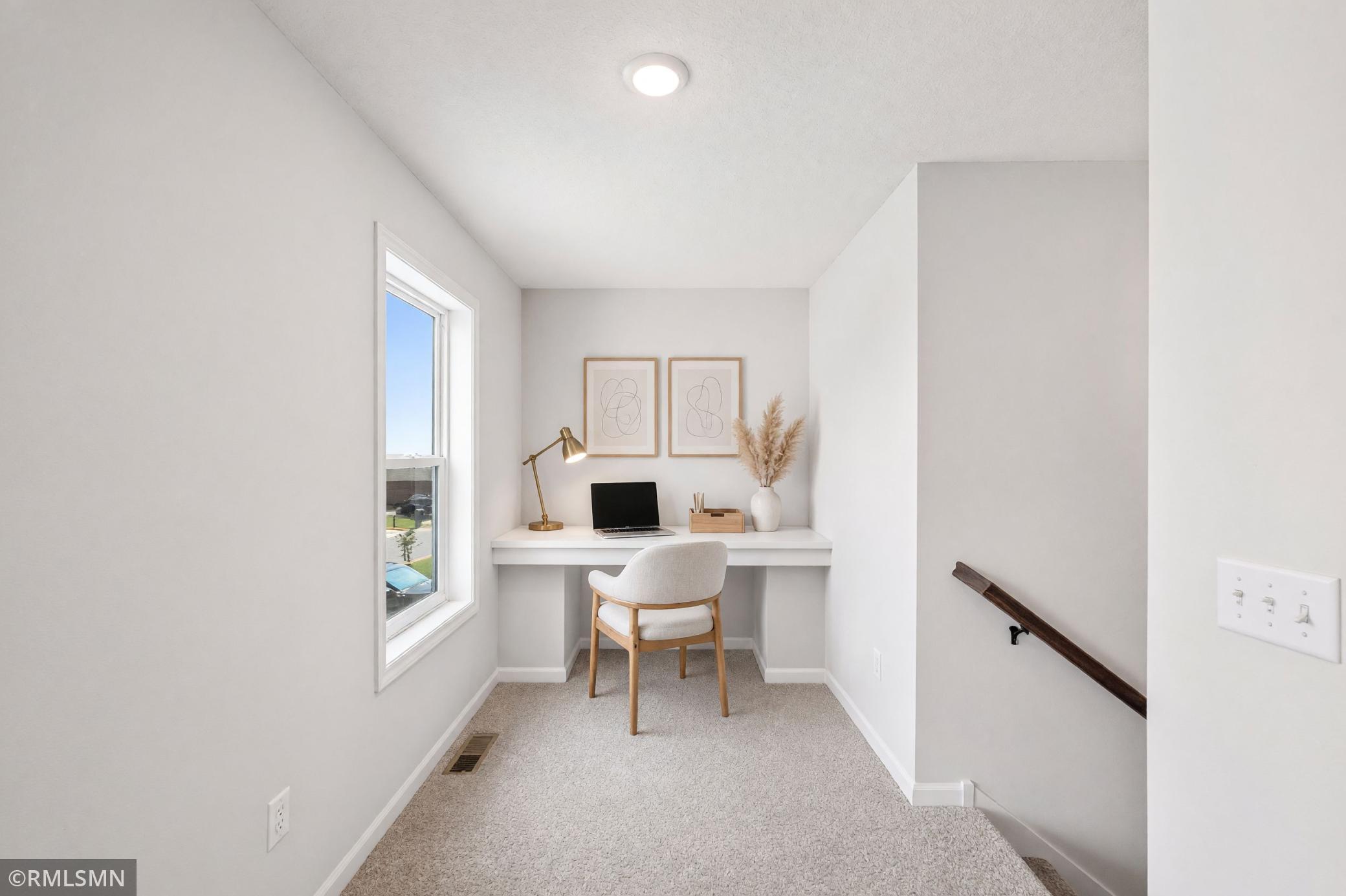 Virtually Staged - Convenient upper-level nook ideal for a home office or study area