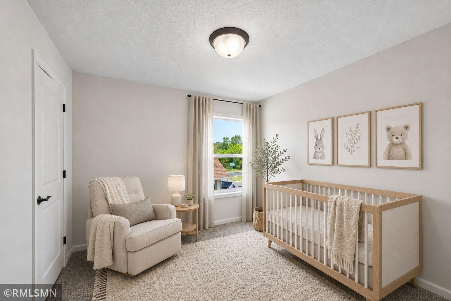 Virtually Staged - Versatile bedroom shown as a charming nursery