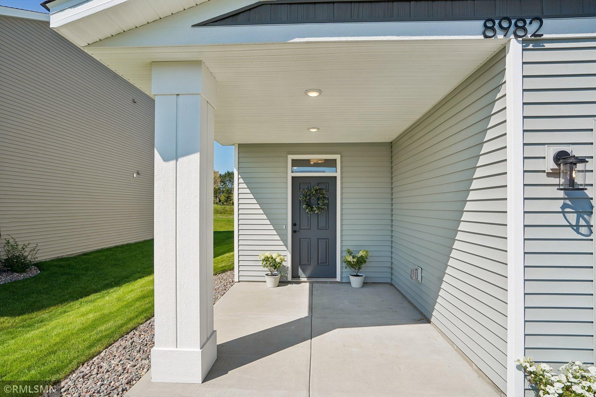 Covered front entry creates a welcoming first impression