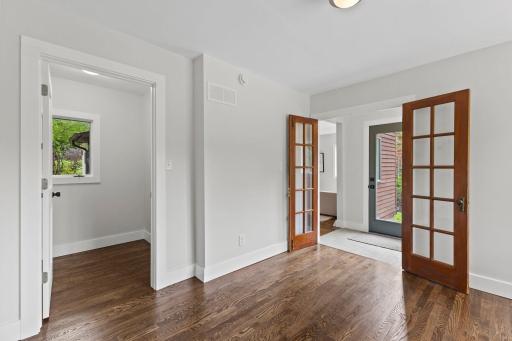 The main level flex room offers a large closet and plenty of space to use as you wish.