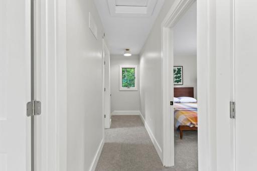 Upper level hallway connects all three bedrooms conveniently on one floor.