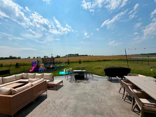 Huge stamped concrete patio
