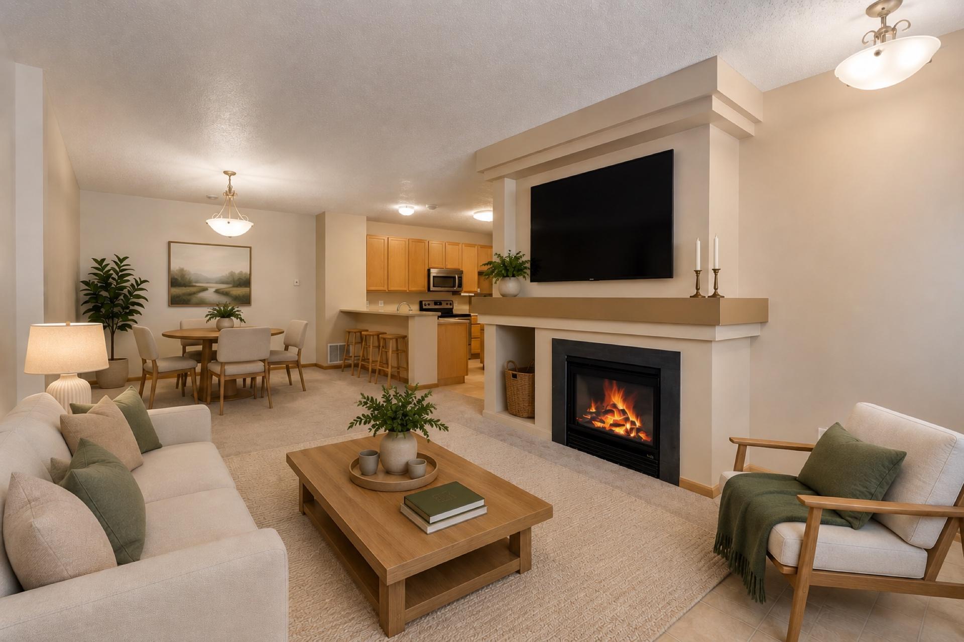 Virtually staged living room 3