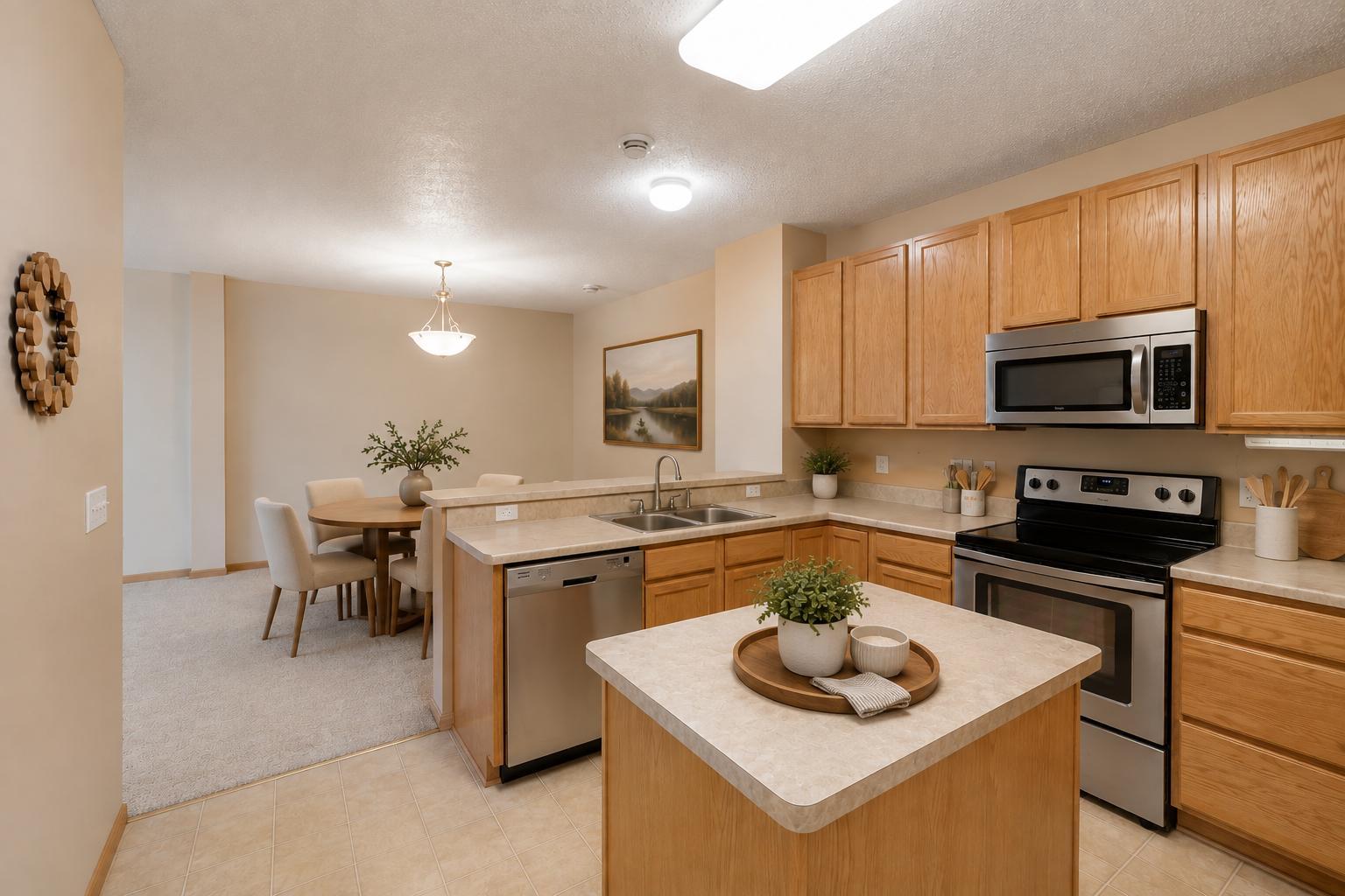 Virtually staged Kitchen