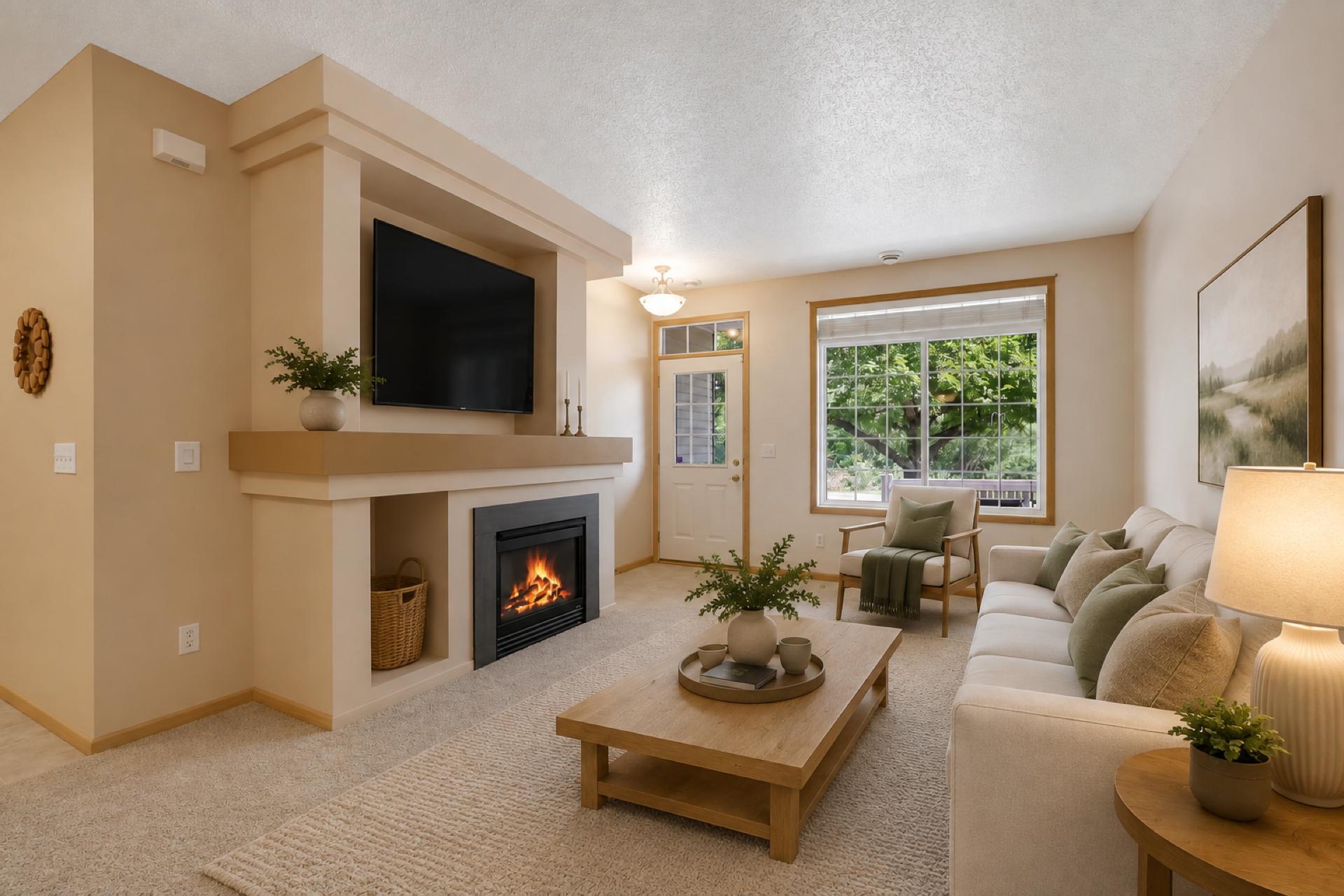 Virtually staged living room 2