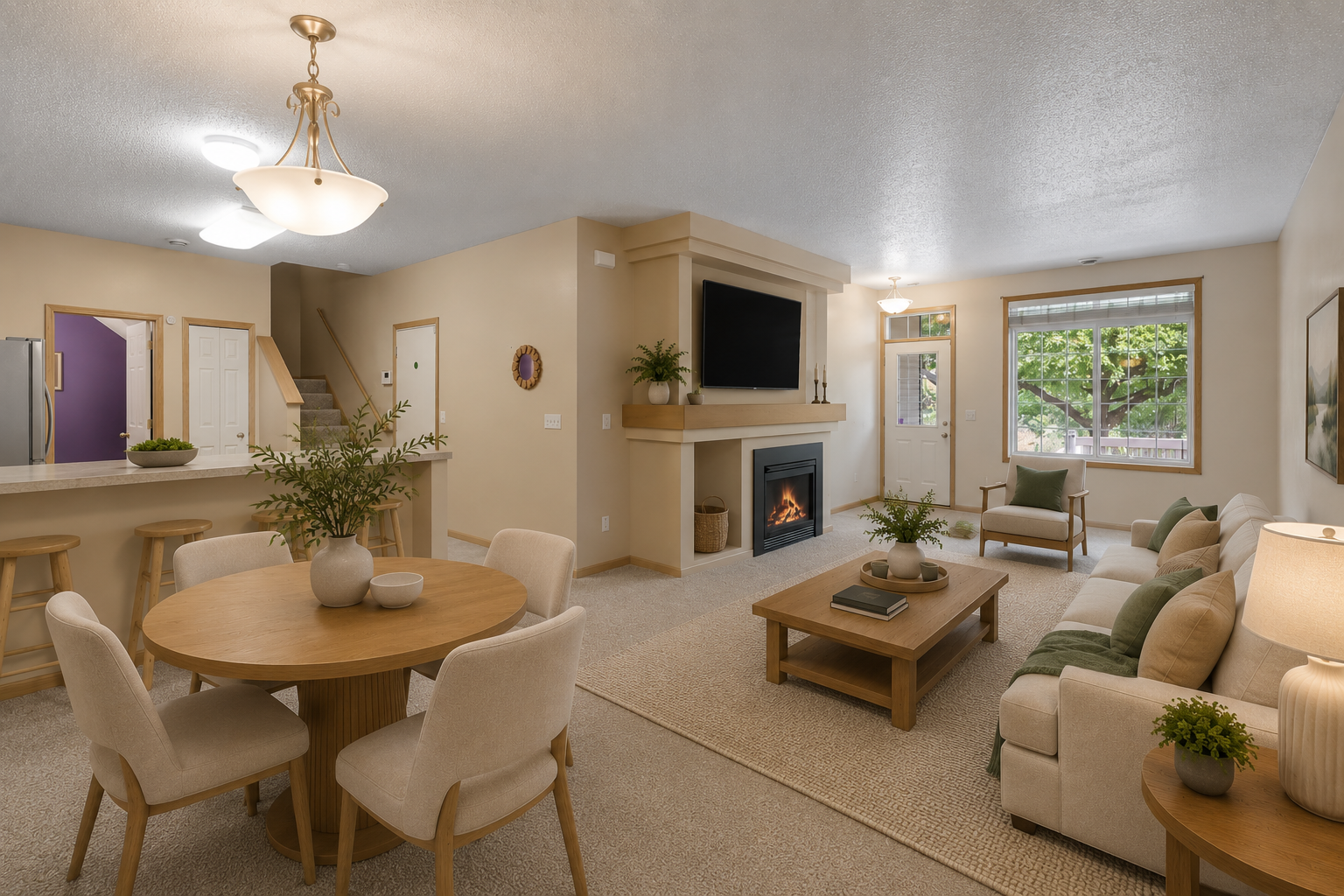 Virtually staged living room 4