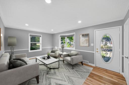 Virtually staged living room