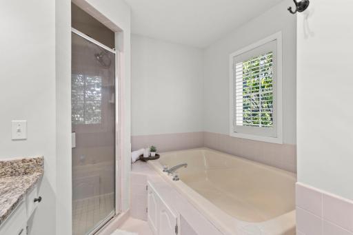 Separate tub and shower
