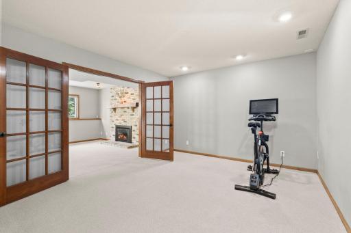 Bonus room with french doors