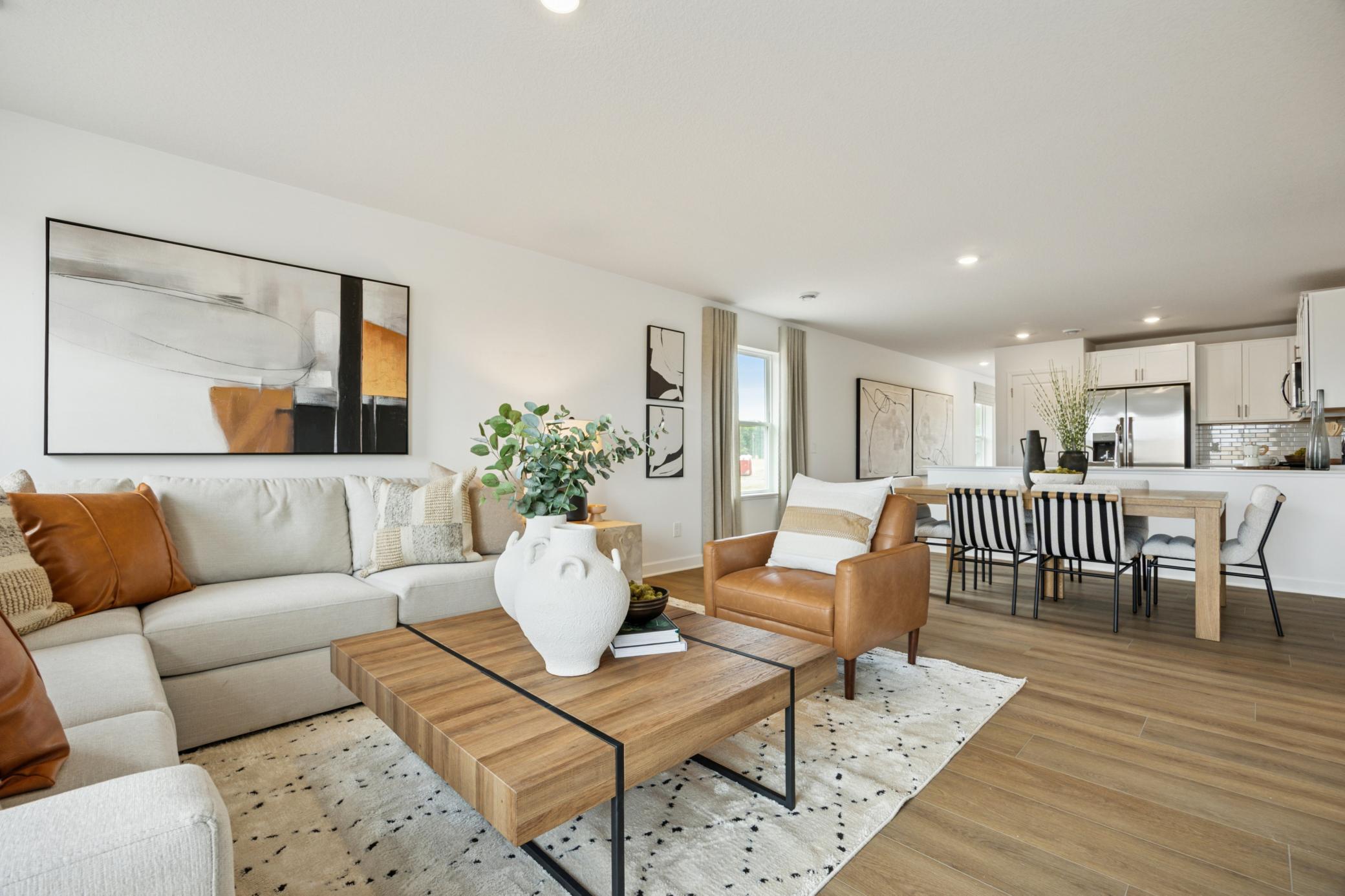 (Photo of a decorated model. Features and finishes will vary.) A full view of the open concept layout!