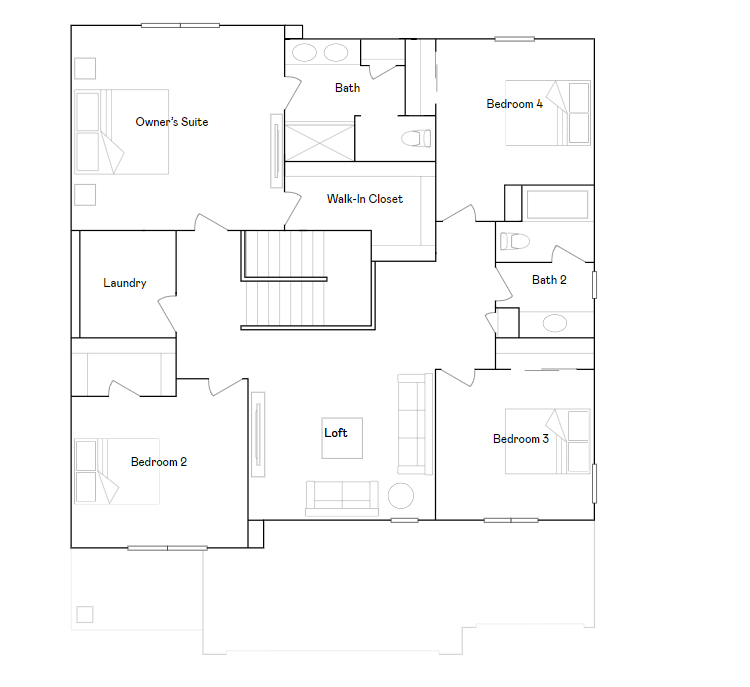 Burnham upper level floorplan.