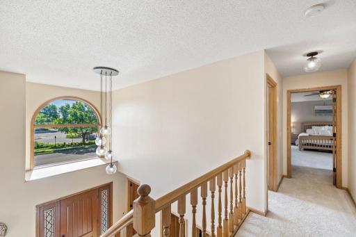 Dining room with chandelier and open kitchen sightline