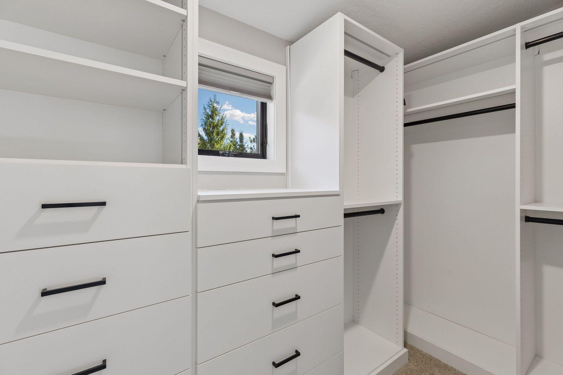 Primary closet with built in closet system