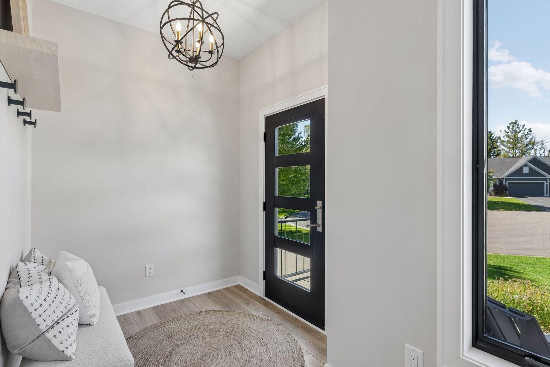 Front door allows an abundance of natural light
