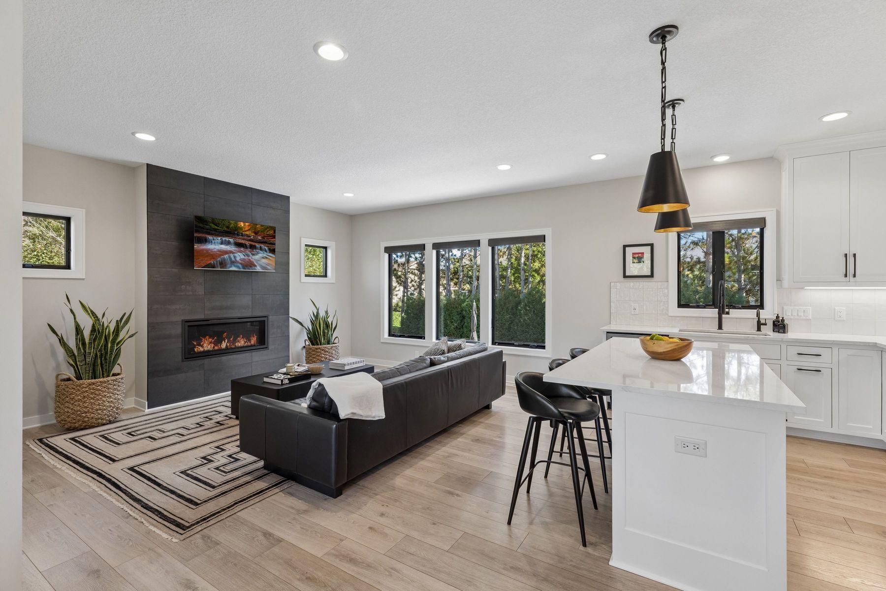 Kitchen opens into the living room area