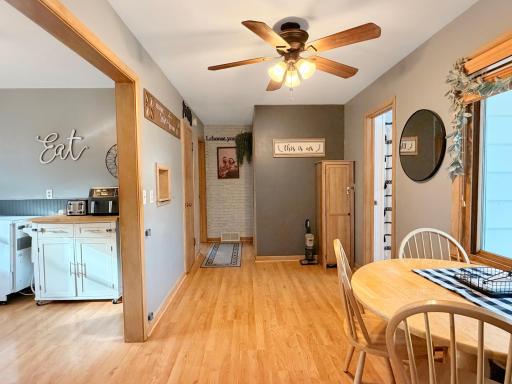 Off the dining area you'll find 2 bedrooms and a bathroom