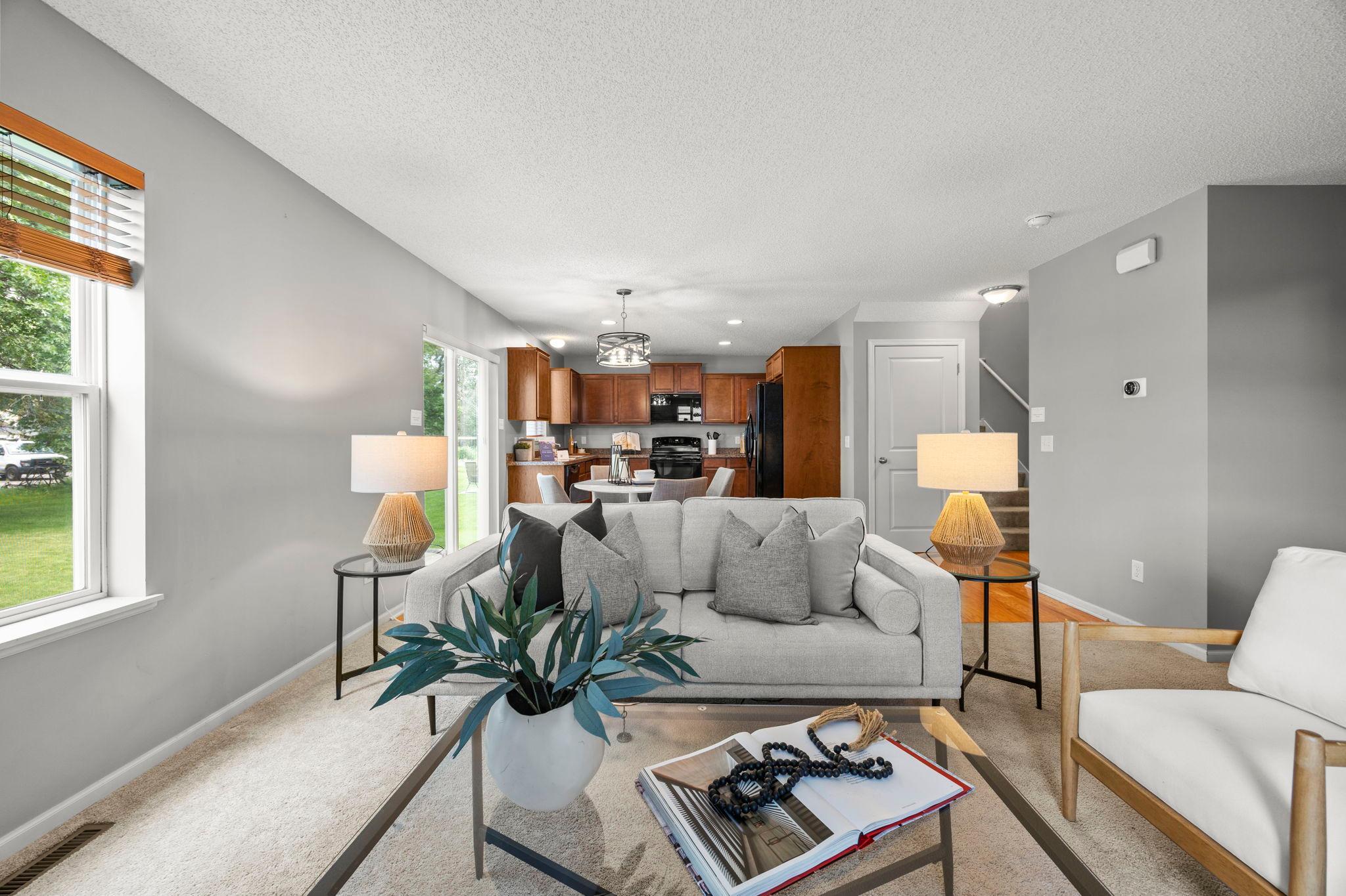 The main level offers an easy, open flow with plenty of room to spread out.