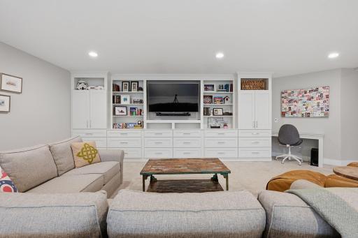Your amazing great room provides you with beautiful custom built-ins and so much space for entertaining or relaxing.