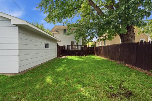 Fully fenced backyard